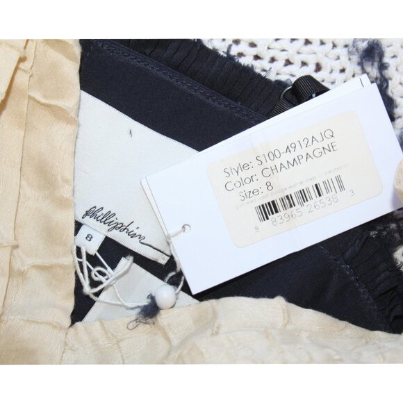 NWT 3.1 Phillip Lim Silk Knee Length Dress Size 8 Raw Gem Color Block Cocktail - Picture 9 of 10